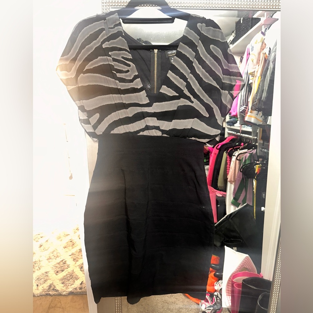 Black Dress with Zebra print